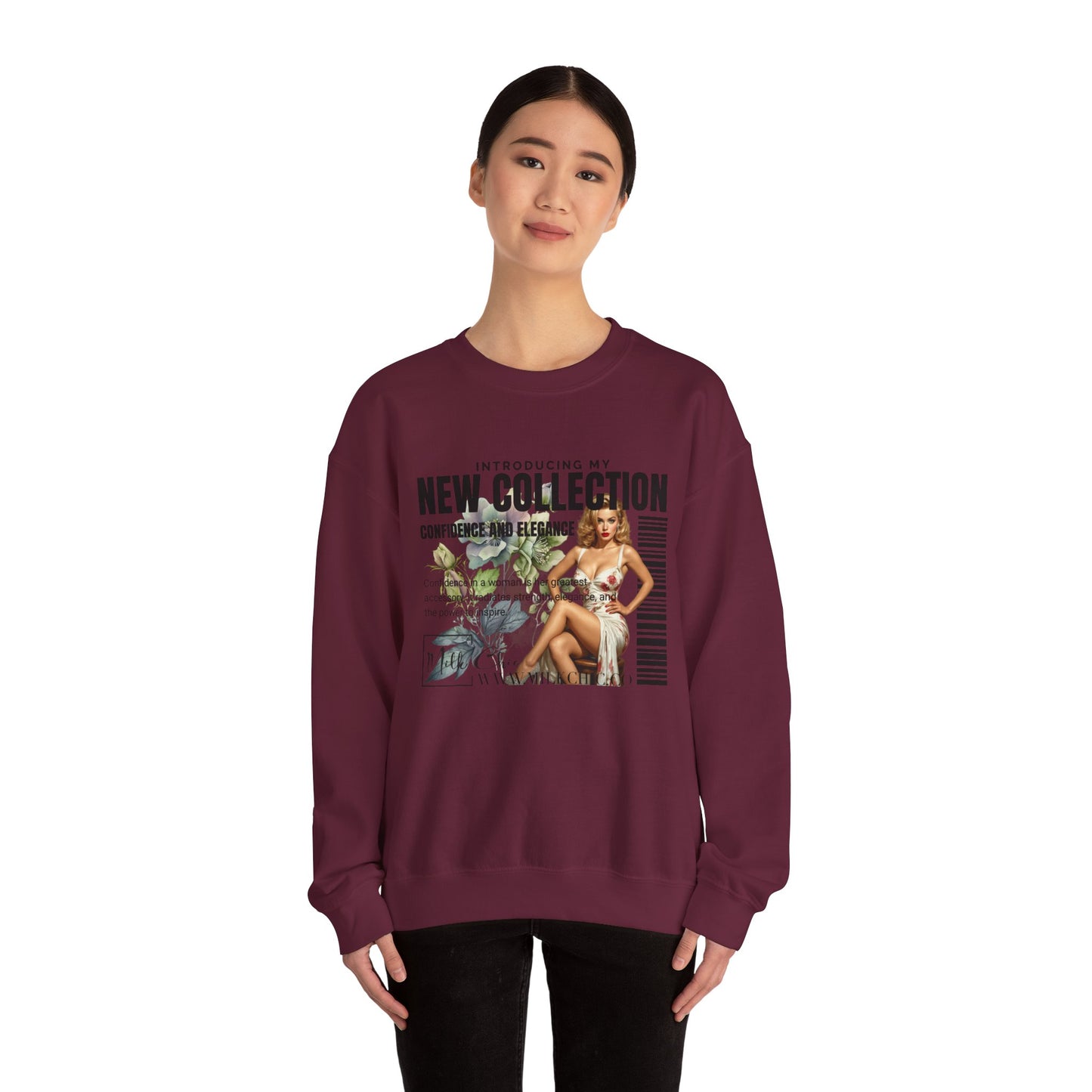 Chic Floral Design Crewneck Sweatshirt Sweatshirt