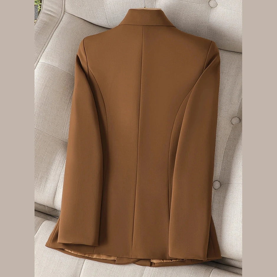 Women's Solid Color Blazer Single Breasted Turndown Collar