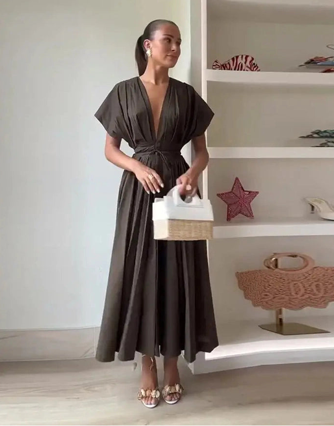 v-neck dress