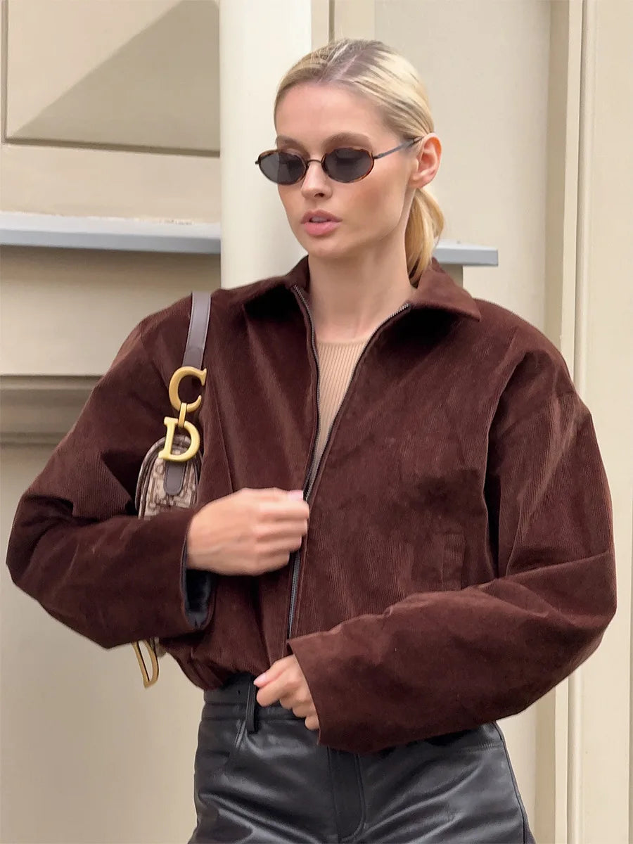 wommen's brown jacket