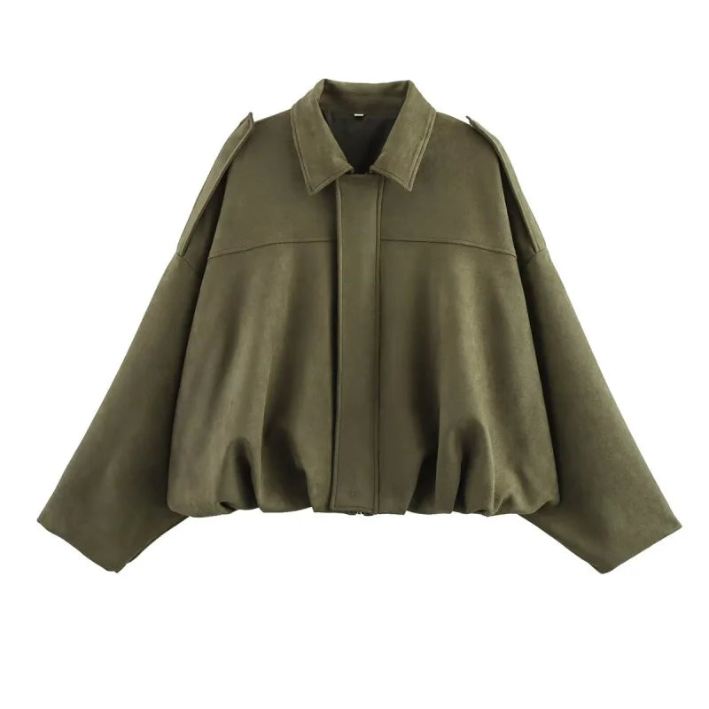 Green cape on a white background
