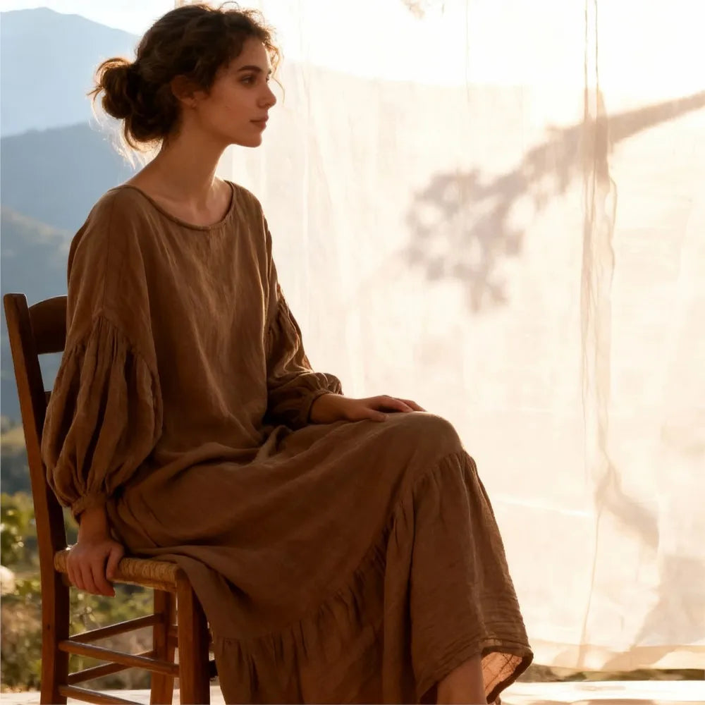 linen maxi dress