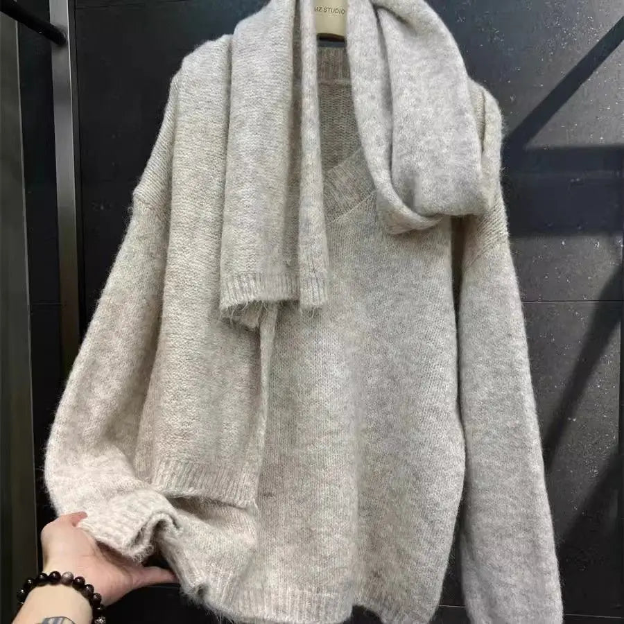 Gray knitted sweater