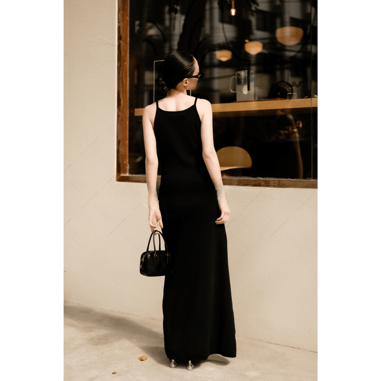 Women's maxi dress knitted Cami square neck
