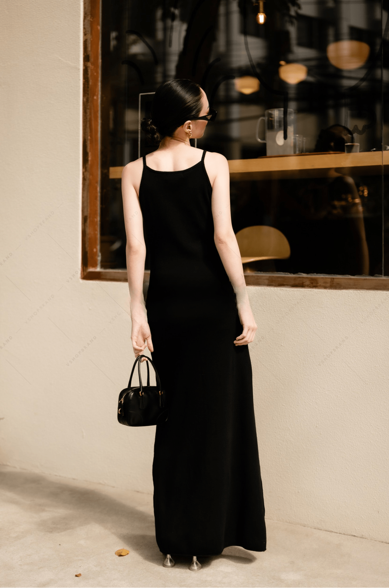 Women's maxi dress knitted Cami square neck