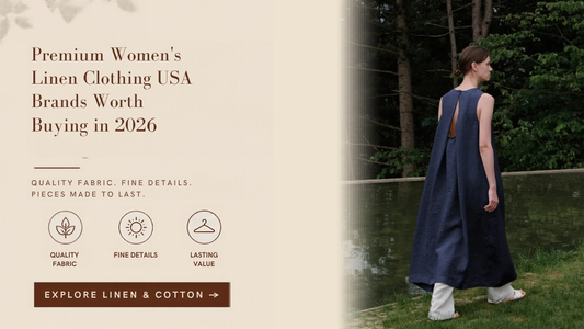 Premium Women's Linen Clothing USA Brands Worth Buying in 2026 — Milkchic blog banner