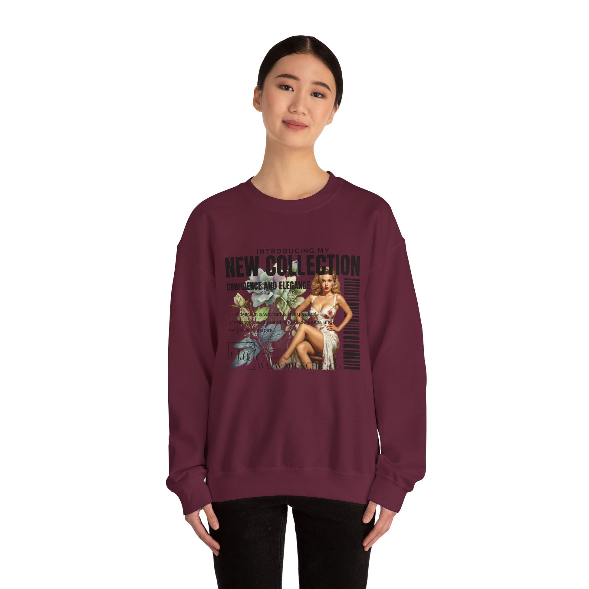 Chic Floral Design Crewneck Sweatshirt Sweatshirt