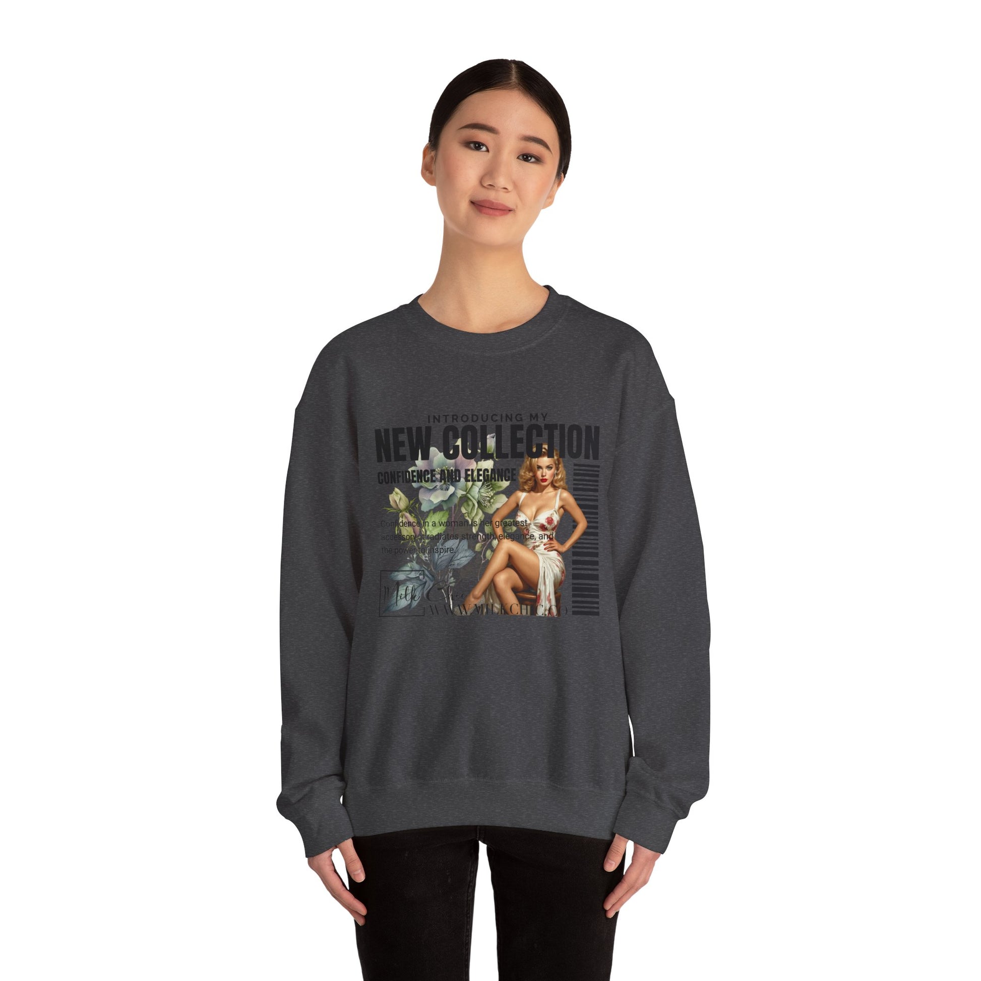 Chic Floral Design Crewneck Sweatshirt Sweatshirt