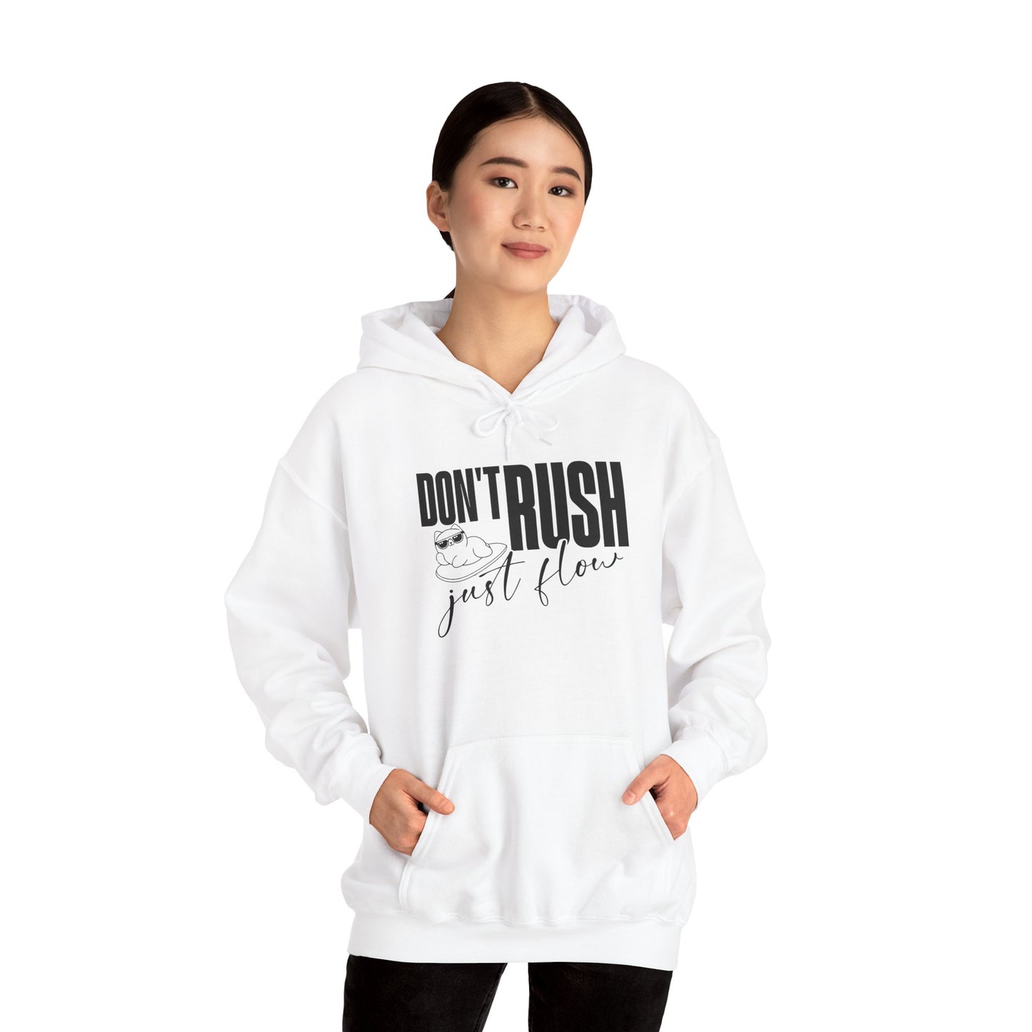 Don't Rush Just Flow Hoodie - Unisex Heavy Blend Sweatshirt for Relaxed Vibes