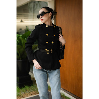 Women's Exotic Black Blazer Top