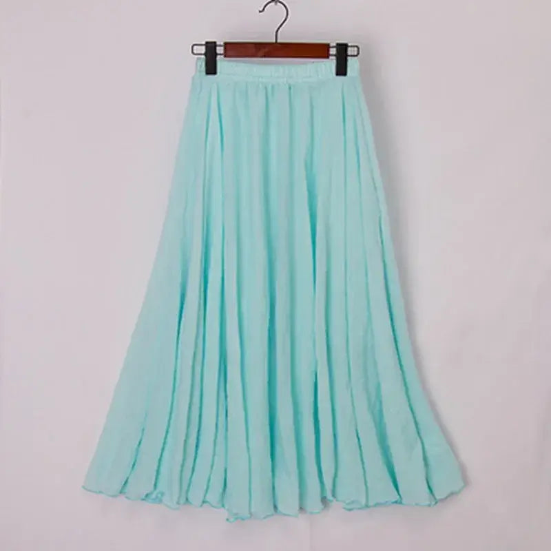 High Waist Cotton Linen Maxi Skirt – Women’s Casual A-Line Boho skirt