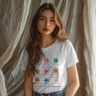 Inspirational Floral Quote T-Shirt | Unisex Softstyle Tee for Positive Vibes