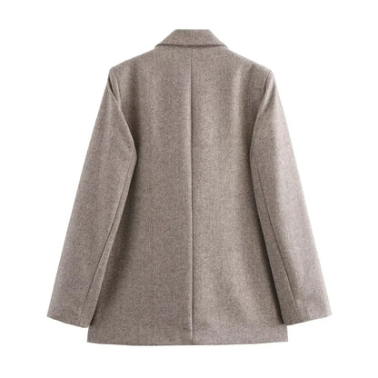 Back view of a gray coat 