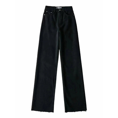 Women's High Waist Streetwear Boyfriend Denim Wide Leg Jeans