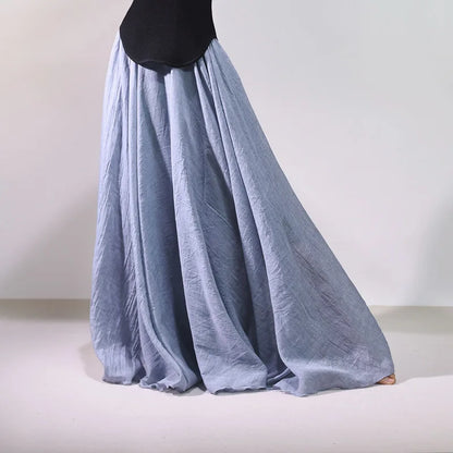 Women Cotton Linen BLend Empire Waist A-Line Skirts