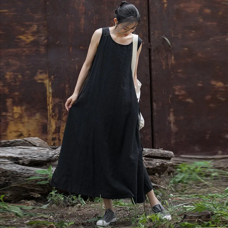black linen maxi dress