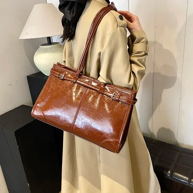 Brown tote bag for women