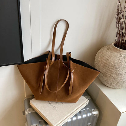 Brown leather tote bag 
