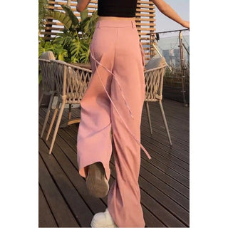 Women's Wide Leg Pant High Waist Lace-up Chill Look Y2K Fashion