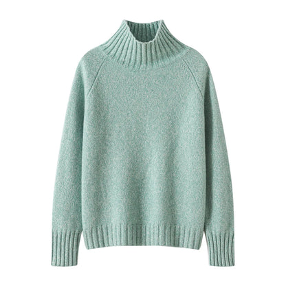 Women's oversized wool turtleneck sweater for women