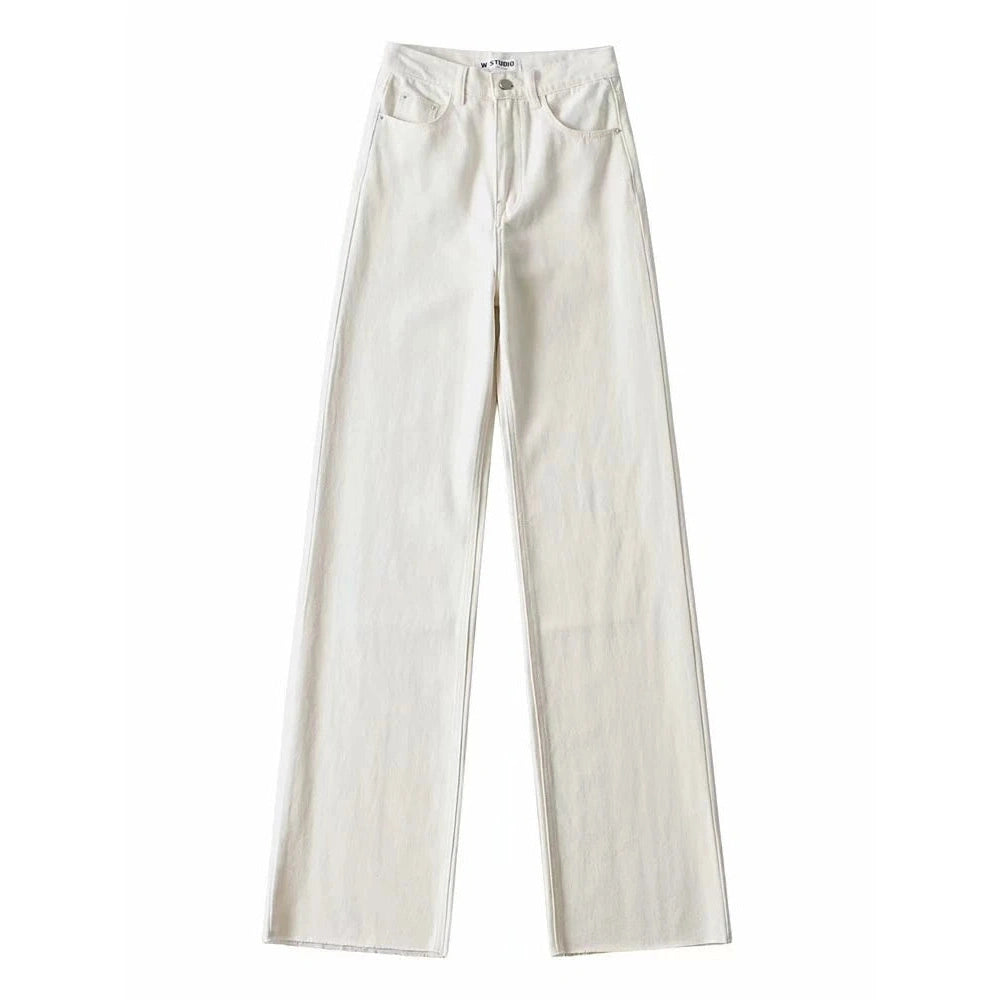Women's High Waist Streetwear Boyfriend Denim Wide Leg Jeans
