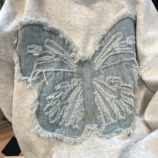 Women's Sweatshirts Y2K Long Sleeve Casual Sweet Butterfly Print