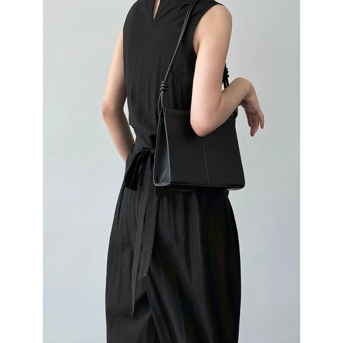 Women's Sleeveless Blouses Cotton blend With High Waist Wide Leg Pants Set