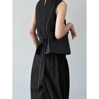 Women's Sleeveless Blouses Cotton blend With High Waist Wide Leg Pants Set