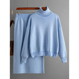 Piece Sets Knitted Turtleneck Sweaters