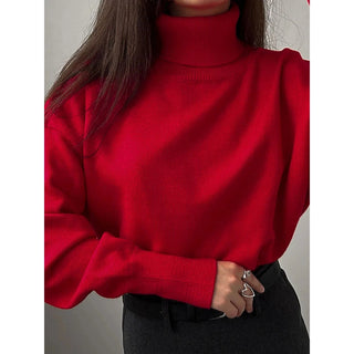 Women's Turtleneck Sweater Pullovers Oversize Jumper