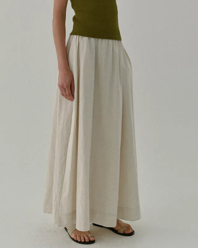 linen white skirt