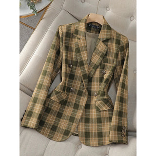 Plaid women's blazer 