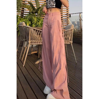 Women's Wide Leg Pant High Waist Lace-up Chill Look Y2K Fashion