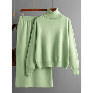 Piece Sets Knitted Turtleneck Sweaters