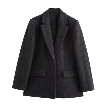 Dark gray coat on a white background