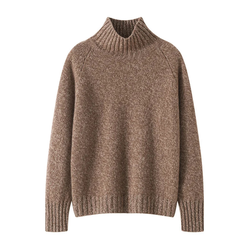 Women's oversized wool turtleneck sweater for women