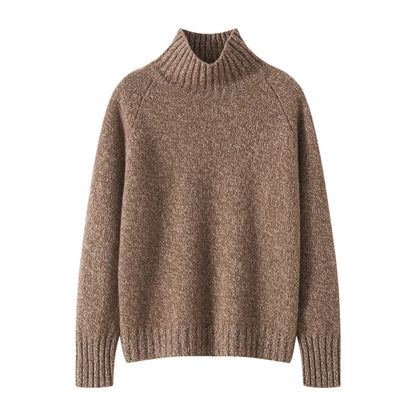 Women's oversized wool turtleneck sweater for women