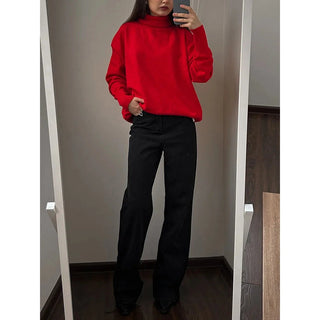 Women's Turtleneck Sweater Pullovers Oversize Jumper