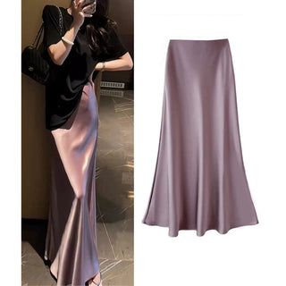 maxi satin skirt