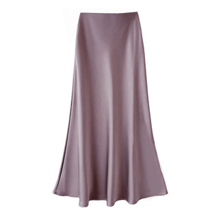 purple satin skirt